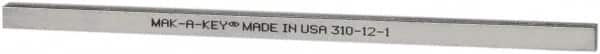 Made in USA - 12" Long, Zinc-Plated Step Key Stock for Shafts - C1018 Steel - Benchmark Tooling