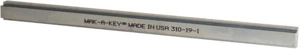 Made in USA - 12" Long, Zinc-Plated Step Key Stock for Shafts - C1018 Steel - Benchmark Tooling