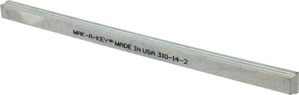 Made in USA - 12" Long, Zinc-Plated Step Key Stock for Gears - C1018 Steel - Benchmark Tooling