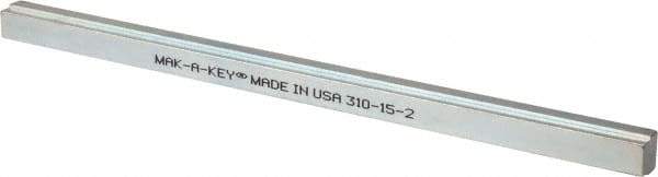 Made in USA - 12" Long, Zinc-Plated Step Key Stock for Gears - C1018 Steel - Benchmark Tooling