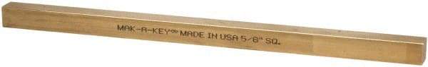 Made in USA - 12" Long x 5/8" High x 5/8" Wide, Over/Undersized Key Stock - Alloy 360 Brass - Benchmark Tooling