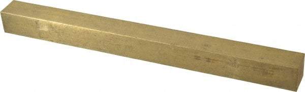 Made in USA - 12" Long x 1" High x 1" Wide, Over/Undersized Key Stock - Alloy 360 Brass - Benchmark Tooling