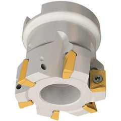 Iscar - 5 Inserts, 40mm Cut Diam, 22mm Arbor Diam, 10mm Max Depth of Cut, Indexable Square-Shoulder Face Mill - 0/90° Lead Angle, 40mm High, AP.. 1003 Insert Compatibility, Series Heli2000 - Benchmark Tooling