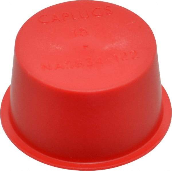 Caplugs - 1 NPT ID, Press Fit Cap - Polyethylene, Red - Benchmark Tooling