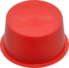 Caplugs - 1 NPT ID, Press Fit Cap - Polyethylene, Red - Benchmark Tooling