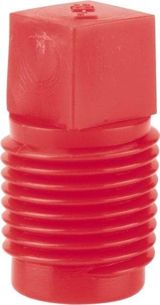 Caplugs - Square Head Plug - 1/8" OD, Polyethylene, Red - Benchmark Tooling