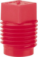 Caplugs - Square Head Plug - 1/4" OD, Polyethylene, Red - Benchmark Tooling