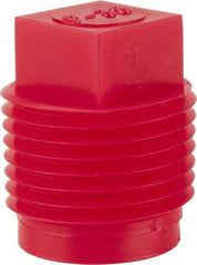 Caplugs - Square Head Plug - 3/8" OD, Polyethylene, Red - Benchmark Tooling