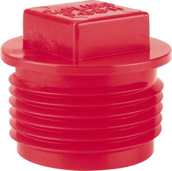 Caplugs - Square Head Plug - 3/4" OD, Polyethylene, Red - Benchmark Tooling