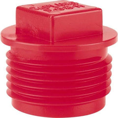 Caplugs - Square Head Plug - 3/4" OD, Polyethylene, Red - Benchmark Tooling