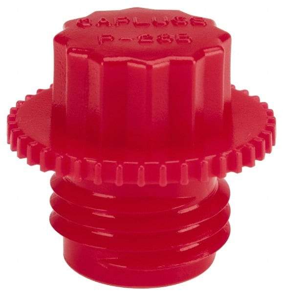 Caplugs - Serrated Round Head Plug - 1/4 NPS" OD, Polyethylene, Red - Benchmark Tooling
