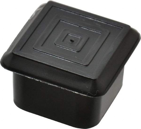 Caplugs - Square Head Plug - 1" OD, 1/2" Long, Polyethylene, Black - Benchmark Tooling