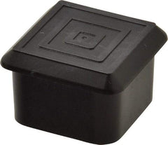 Caplugs - Square Head Plug - 1" OD, 1/2" Long, Polyethylene, Black - Benchmark Tooling