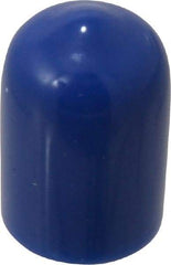 Caplugs - 5/16" ID, Stretchable Cap - 1/2" Long, Vinyl, Blue - Benchmark Tooling