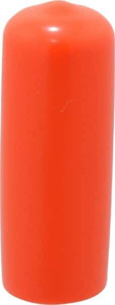Caplugs - 1/2" ID, Stretchable Cap - 1-1/2" Long, Vinyl, Orange - Benchmark Tooling