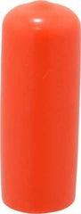 Caplugs - 1/2" ID, Stretchable Cap - 1-1/2" Long, Vinyl, Orange - Benchmark Tooling