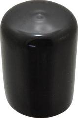 Caplugs - 1-1/8" ID, Stretchable Cap - 1-1/2" Long, Vinyl, Black - Benchmark Tooling