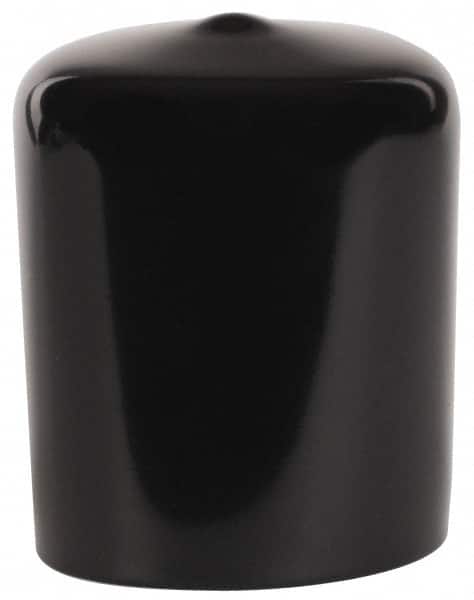 Caplugs - 1-1/4" ID, Stretchable Cap - 1-1/2" Long, Vinyl, Black - Benchmark Tooling