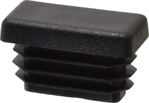 Caplugs - Rectangular Head Plug - 1/2 x 1" OD, 1" Long, Polyethylene, Black - Benchmark Tooling