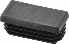 Caplugs - Rectangular Head Plug - 3/4 x 1-1/2" OD, 1" Long, Polyethylene, Black - Benchmark Tooling