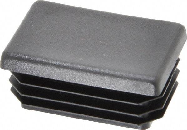 Caplugs - Rectangular Head Plug - 1 x 1-1/2" OD, 1" Long, Polyethylene, Black - Benchmark Tooling