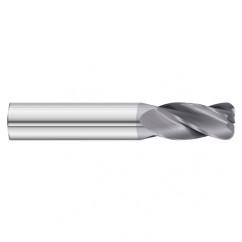 16mm Dia. x 89mm Overall Length 4-Flute 0.5mm C/R Solid Carbide SE End Mill-Round Shank-Center Cut-TiAlN - Benchmark Tooling