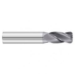 16mm Dia. x 89mm Overall Length 4-Flute 3mm C/R Solid Carbide SE End Mill-Round Shank-Center Cut-TiAlN - Benchmark Tooling