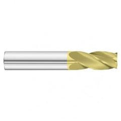 25/64 Dia. x 2-3/4 Overall Length 4-Flute Square End Solid Carbide SE End Mill-Round Shank-Center Cut-TiN - Benchmark Tooling