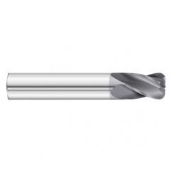 3/16 Dia. x 2 Overall Length 4-Flute .060 C/R Solid Carbide SE End Mill-Round Shank-Center Cut-TiAlN - Benchmark Tooling