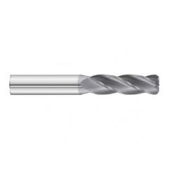 1/2 Dia. x 6 Overall Length 4-Flute .060 C/R Solid Carbide SE End Mill-Round Shank-Center Cut-TiAlN - Benchmark Tooling