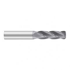 1/2 Dia. x 6 Overall Length 4-Flute .120 C/R Solid Carbide SE End Mill-Round Shank-Center Cut-TiAlN - Benchmark Tooling