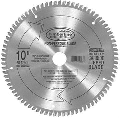 Amana Tool - 10" Diam, 5/8" Arbor Hole Diam, 60 Tooth Wet & Dry Cut Saw Blade - Carbide-Tipped, Chip Free Action, Standard Round Arbor - Benchmark Tooling