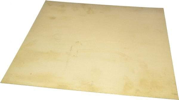 Value Collection - 0.016 Inch Thick x 12 Inch Wide x 12 Inch Long, Brass Sheet - Half Hard Temper, Alloy 260 - Benchmark Tooling