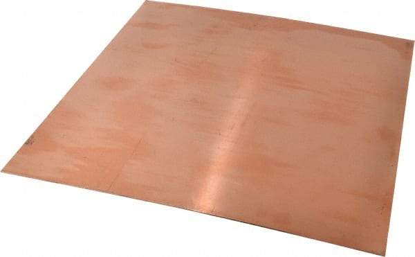 Value Collection - 1/16 Inch Thick x 12 Inch Square, Copper Sheet - Alloy 110 - Benchmark Tooling