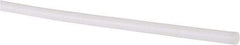 Made in USA - 6' Long, 1/8" Diam, PTFE (Virgin) Plastic Rod - White - Benchmark Tooling