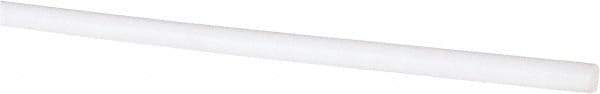 Made in USA - 6' Long, 3/16" Diam, PTFE (Virgin) Plastic Rod - White - Benchmark Tooling