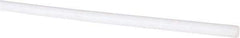 Made in USA - 6' Long, 3/16" Diam, PTFE (Virgin) Plastic Rod - White - Benchmark Tooling