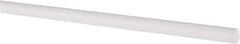 Made in USA - 4' Long, 1/4" Diam, PTFE (Virgin) Plastic Rod - White - Benchmark Tooling