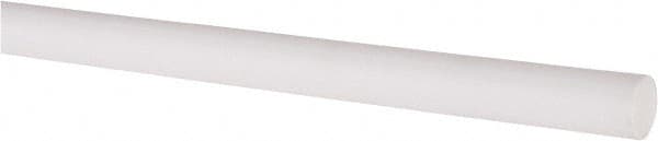 Made in USA - 3' Long, 3/8" Diam, PTFE (Virgin) Plastic Rod - White - Benchmark Tooling