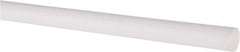 Made in USA - 4' Long, 3/8" Diam, PTFE (Virgin) Plastic Rod - White - Benchmark Tooling