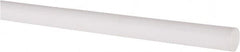 Made in USA - 5' Long, 3/8" Diam, PTFE (Virgin) Plastic Rod - White - Benchmark Tooling