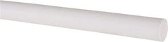 Made in USA - 2' Long, 1/2" Diam, PTFE (Virgin) Plastic Rod - White - Benchmark Tooling