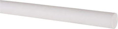 Made in USA - 3' Long, 1/2" Diam, PTFE (Virgin) Plastic Rod - White - Benchmark Tooling