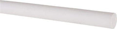 Made in USA - 4' Long, 1/2" Diam, PTFE (Virgin) Plastic Rod - White - Benchmark Tooling