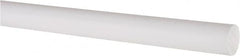 Made in USA - 2' Long, 5/8" Diam, PTFE (Virgin) Plastic Rod - White - Benchmark Tooling