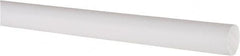 Made in USA - 3' Long, 5/8" Diam, PTFE (Virgin) Plastic Rod - White - Benchmark Tooling