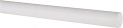 Made in USA - 4' Long, 5/8" Diam, PTFE (Virgin) Plastic Rod - White - Benchmark Tooling