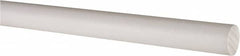 Made in USA - 6' Long, 5/8" Diam, PTFE (Virgin) Plastic Rod - White - Benchmark Tooling