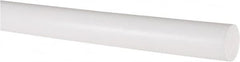 Made in USA - 2' Long, 3/4" Diam, PTFE (Virgin) Plastic Rod - White - Benchmark Tooling