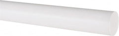 Made in USA - 4' Long, 1" Diam, PTFE (Virgin) Plastic Rod - White - Benchmark Tooling